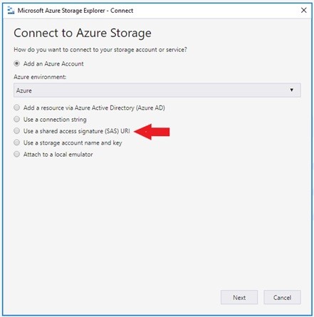 Use Shared Access signature (SAS) URI